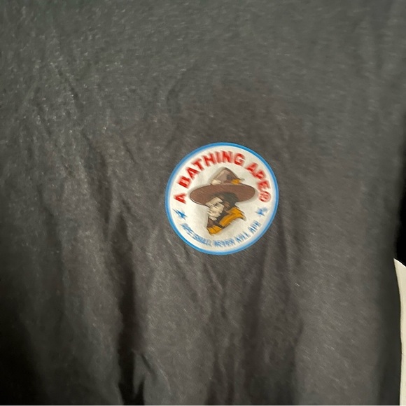 BAPE sz M Black Tee Tshirt Bathing Ape Short Sleeve Made in Japan - Picture 2 of 13